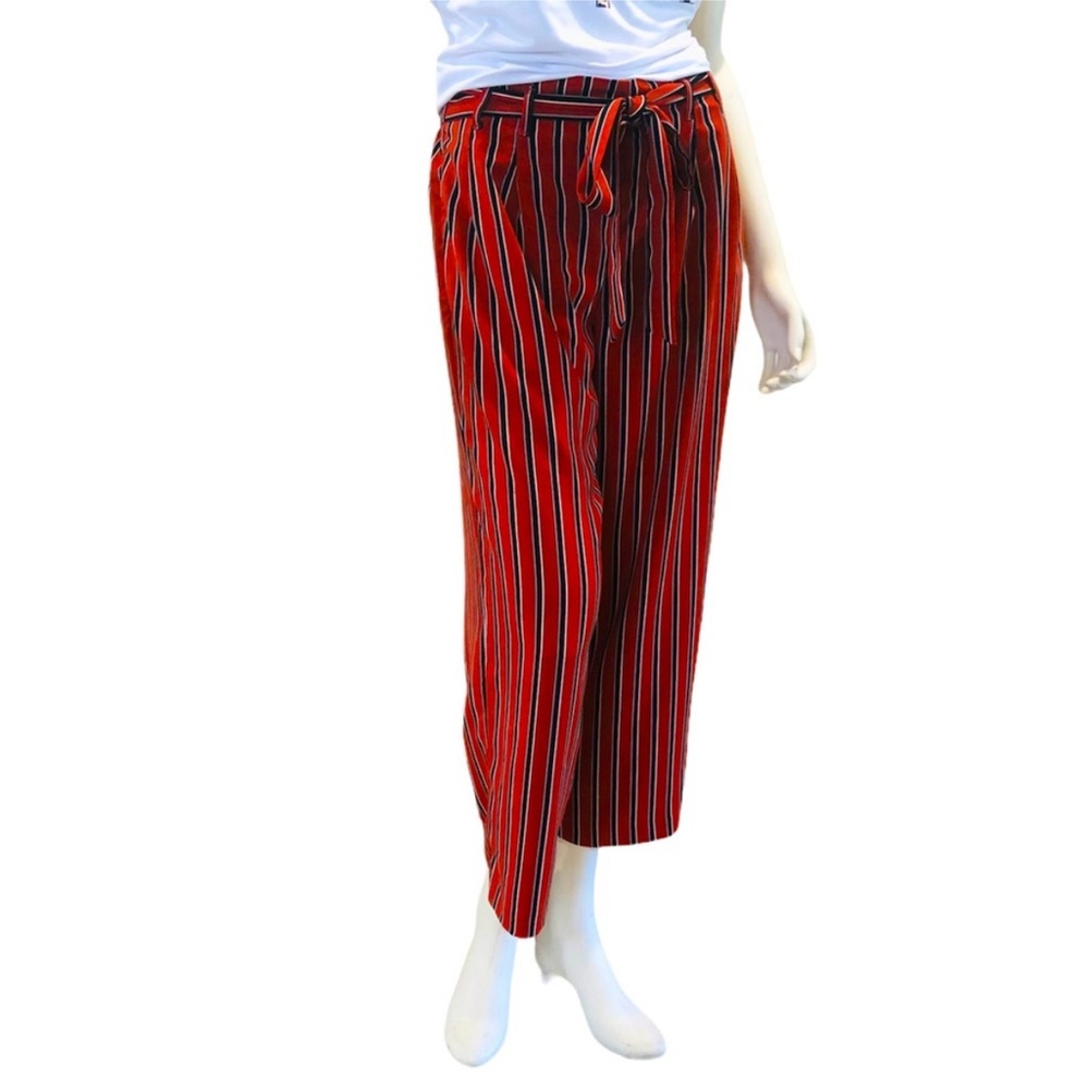 Zara Striped Cropped Wide Leg Pants